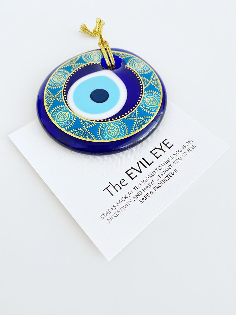 Evil Eye Bead, 7cm, Unique Evil Eye Bead, Hand painted Evil Eye,
