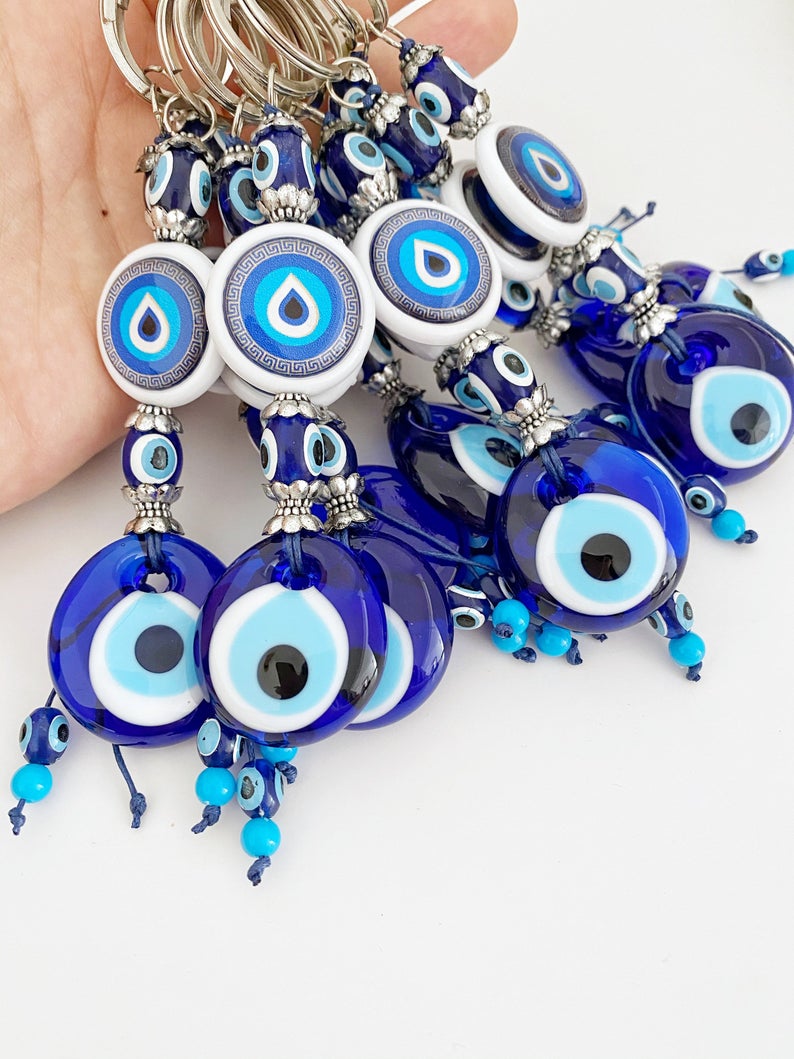 Blue Evil Eye Keychain, Evil Eye Bead, Turkish Evil Eye, Nazar Boncuk,