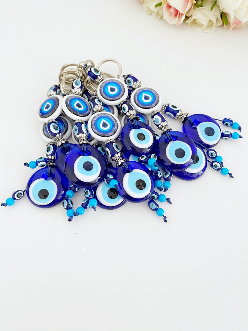Blue Evil Eye Keychain, Evil Eye Bead, Turkish Evil Eye, Nazar Boncuk,