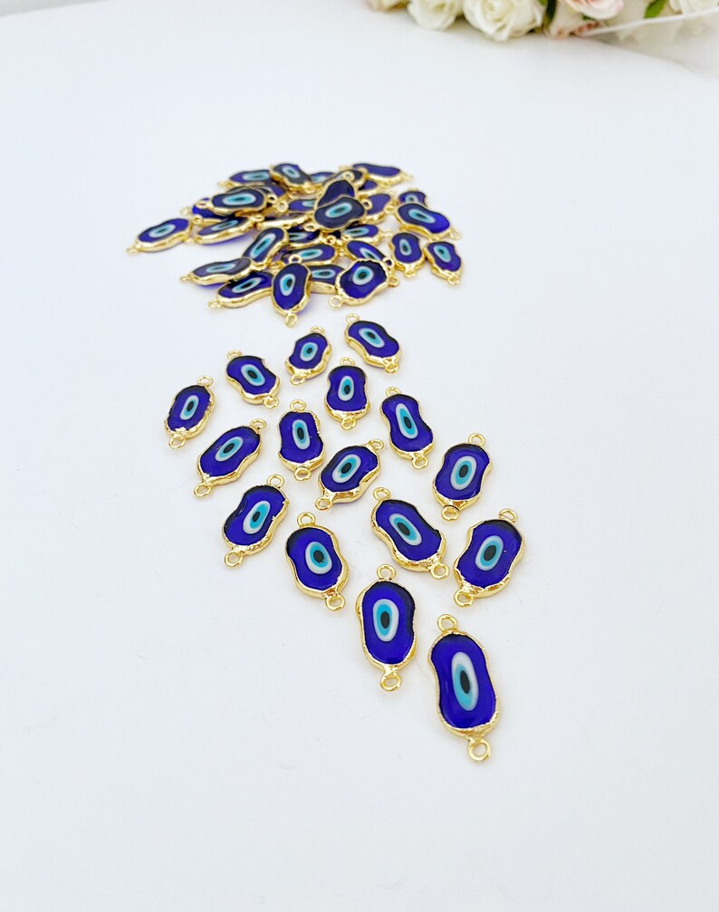 Blue Evil Eye Murano Bead, Abstract Glass Beads, Handmade Murano Beads
