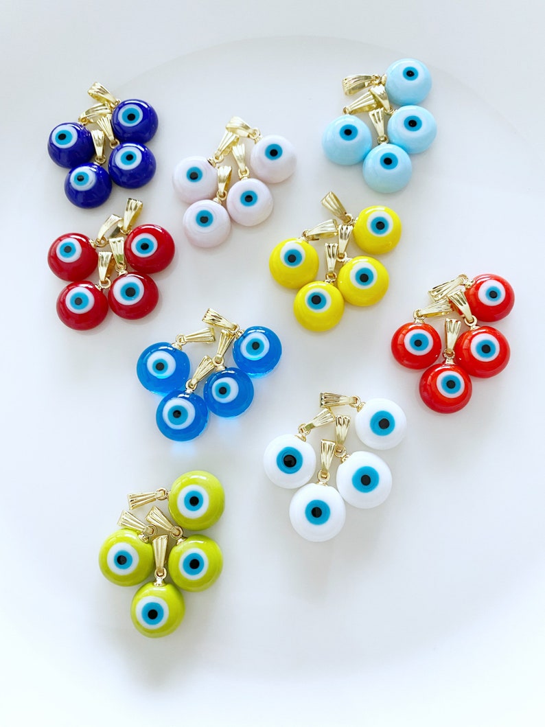 Handmade Murano Bead, Evil Eye Bead with Gold Hook, Evil Eye Necklace