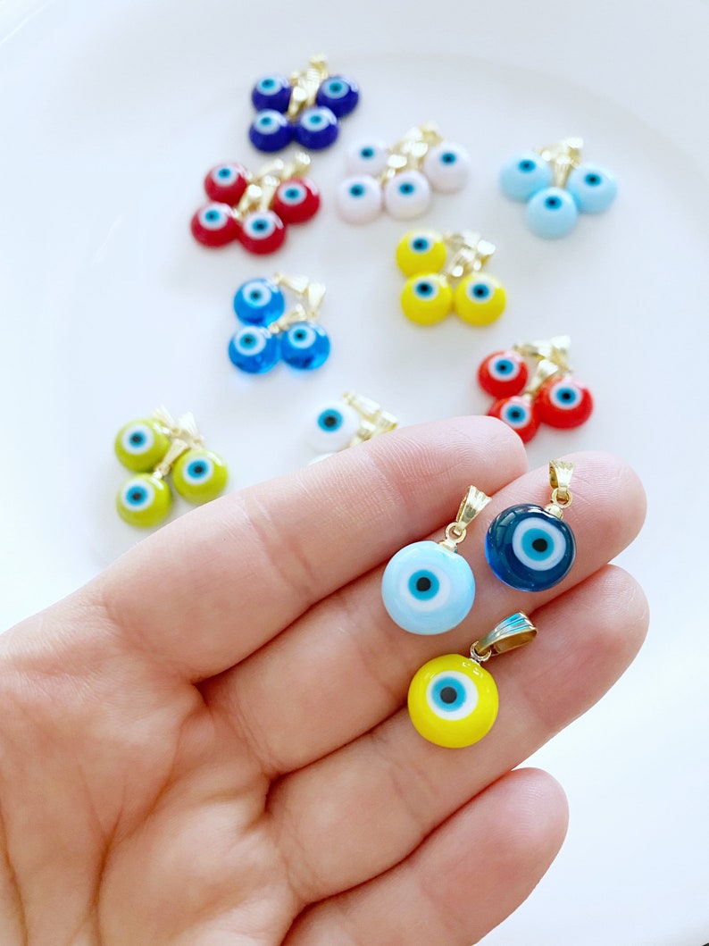 Handmade Murano Bead, Evil Eye Bead with Gold Hook, Evil Eye Necklace