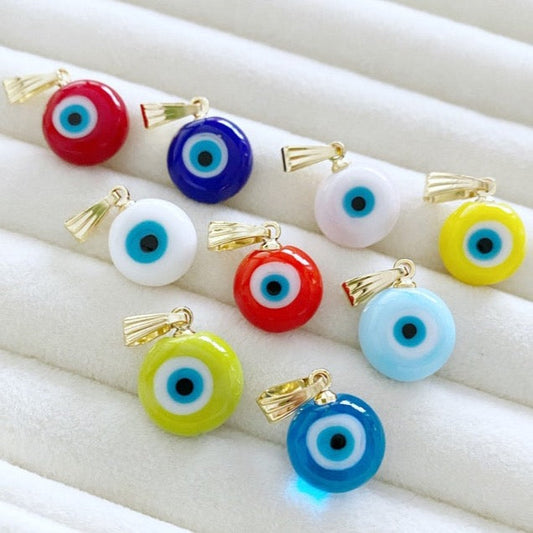 Handmade Murano Bead, Evil Eye Bead with Gold Hook, Evil Eye Necklace