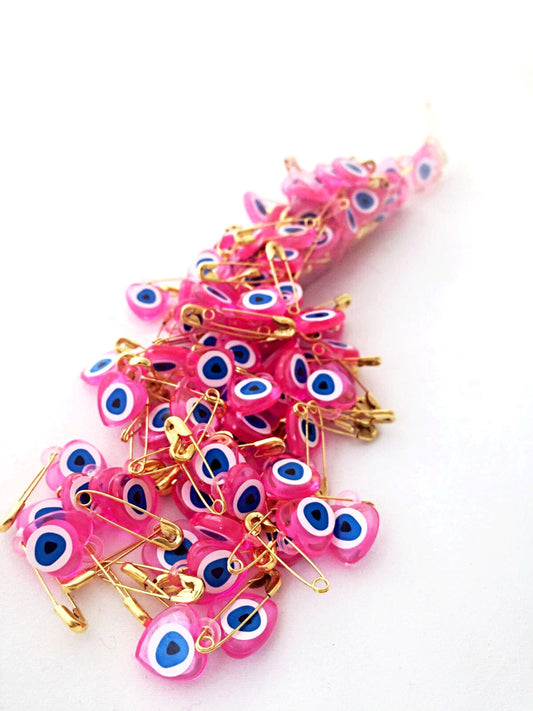 50% SALE - 100 pcs evil eye safety pins - evil eye beaded safety pins