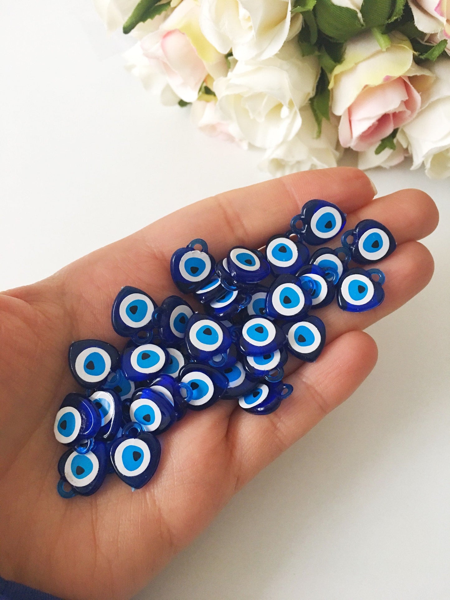 100 pcs Blue evil eye charm, unique wedding favors, party favors,