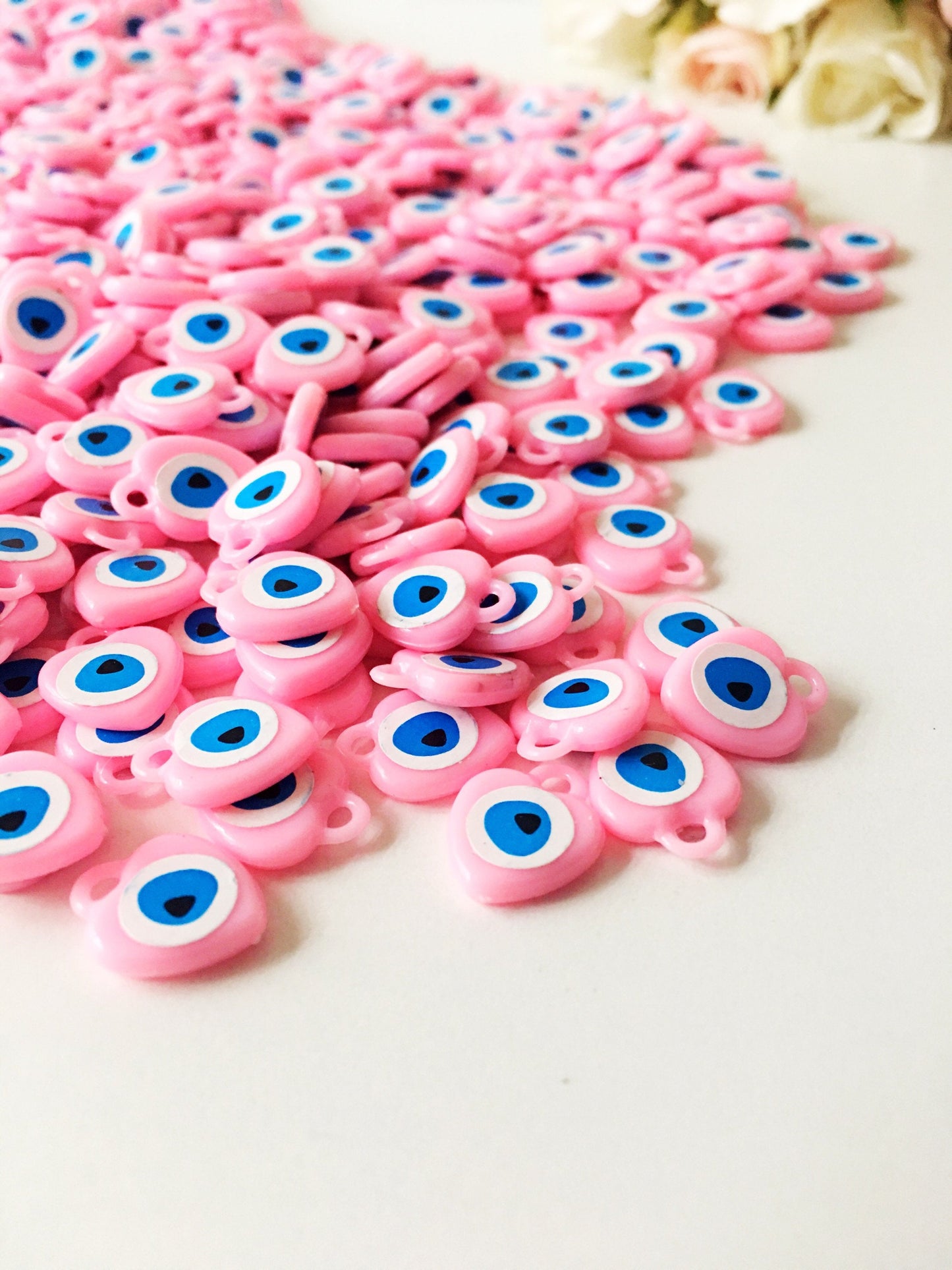 Unique evil eye wedding favor, 100 pcs, evil eye plastic resin beads,