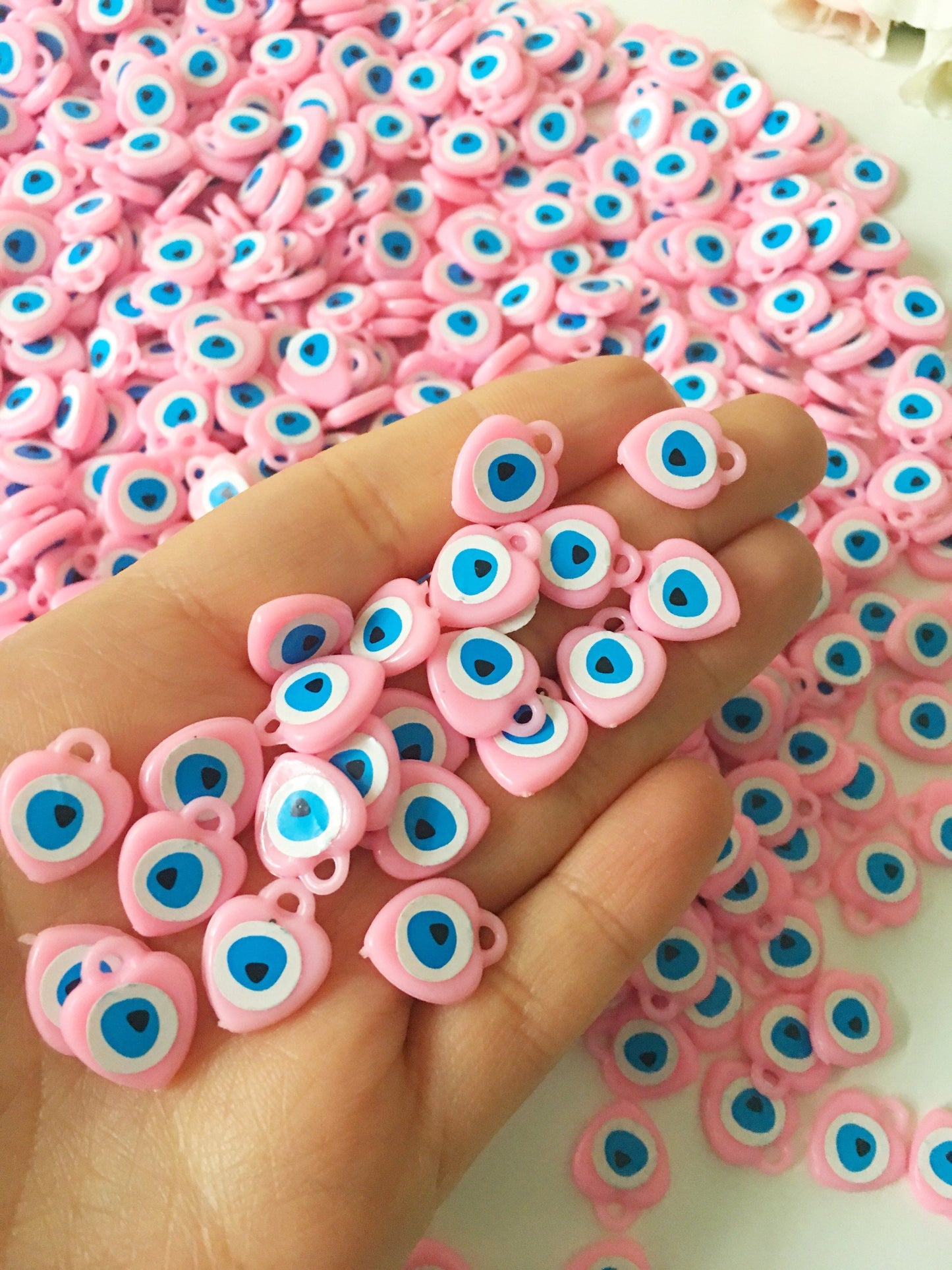 Unique evil eye wedding favor, 100 pcs, evil eye plastic resin beads,