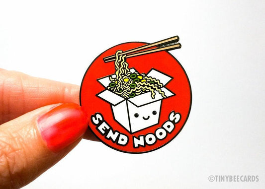 Funny Ramen Hard Enamel Pin "Send Noods"