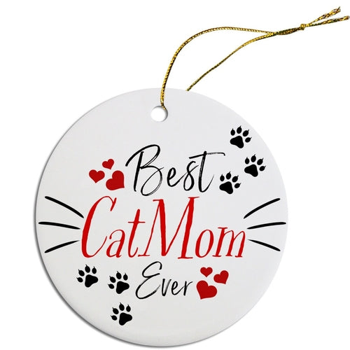 Holiday Fun Christmas Ornaments "Best Dog Mom Ever, Best Cat Mom Ever,