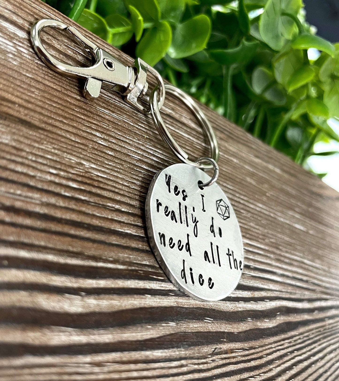 Dice Collector Hoarder Chance Gamer Dice Themed Hand Stamped Key Chain