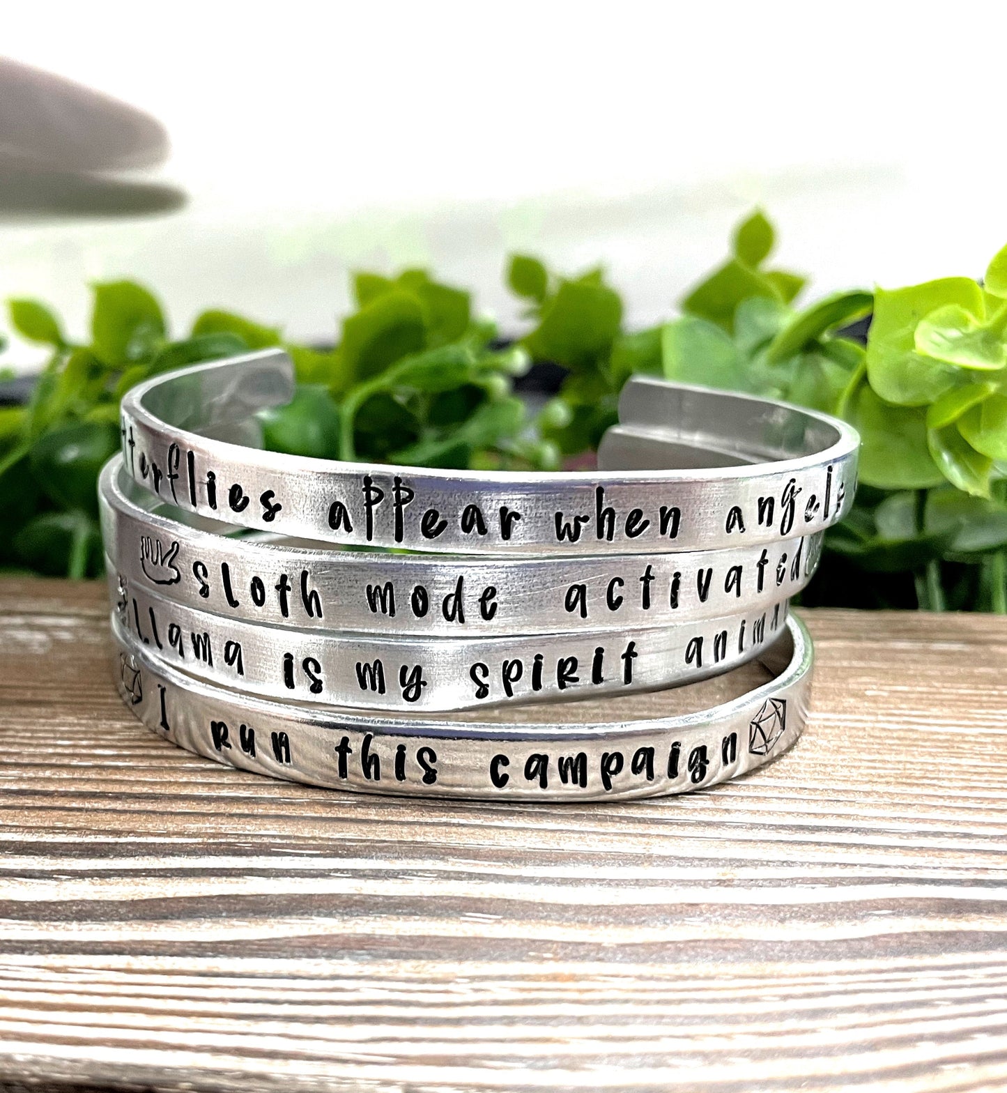 Butterflies Appear when Angels are Near Hand Stamped Cuff Bracelet