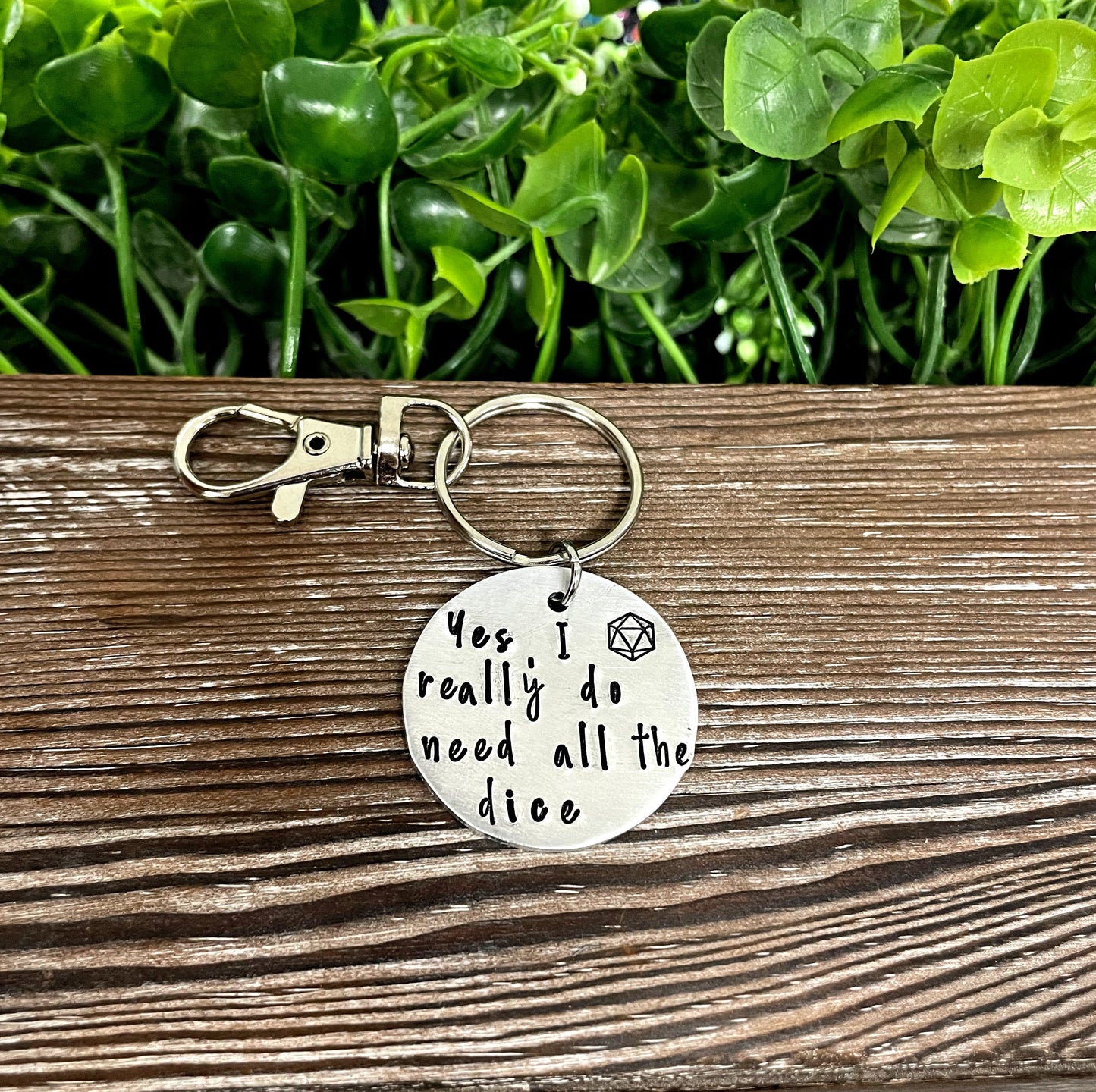 Dice Collector Hoarder Chance Gamer Dice Themed Hand Stamped Key Chain