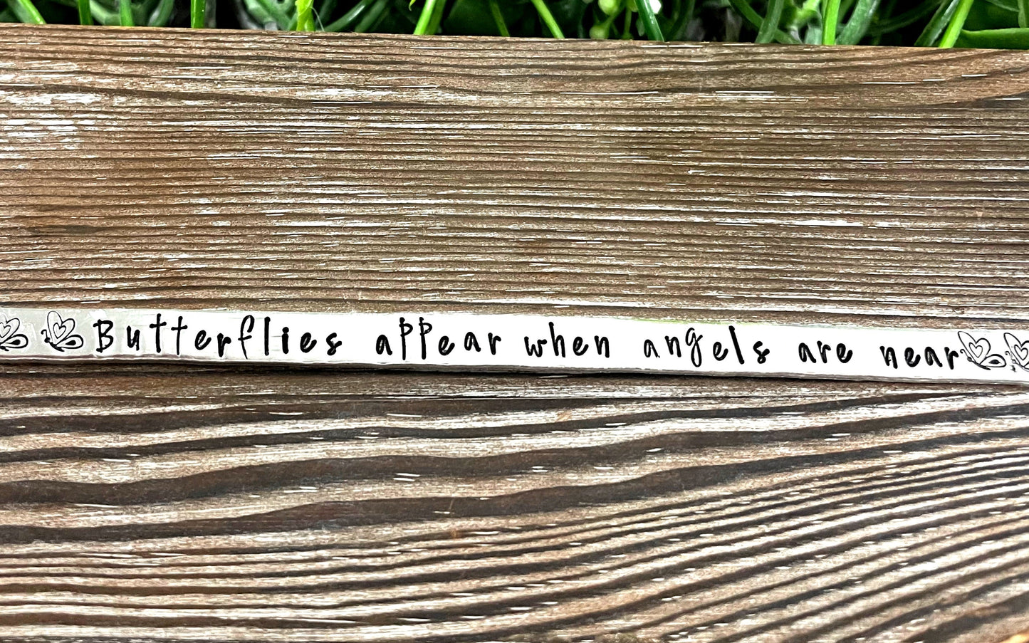 Butterflies Appear when Angels are Near Hand Stamped Cuff Bracelet