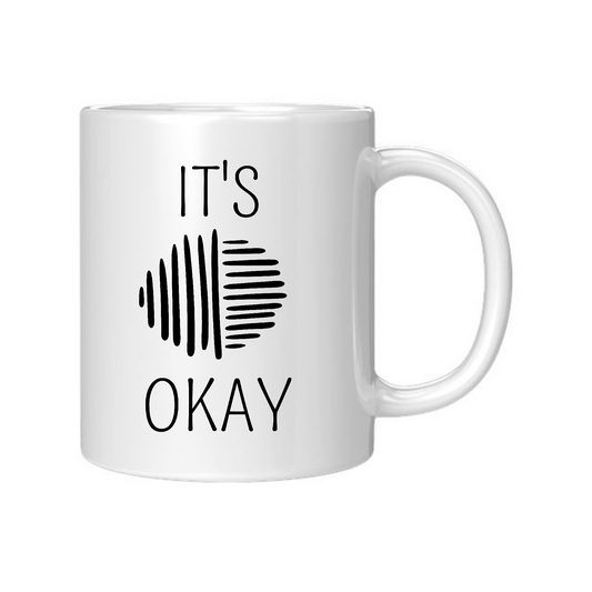 Ceramic Coffee Mug 11oz - Say It Soul, Its Okay, Black Line Art