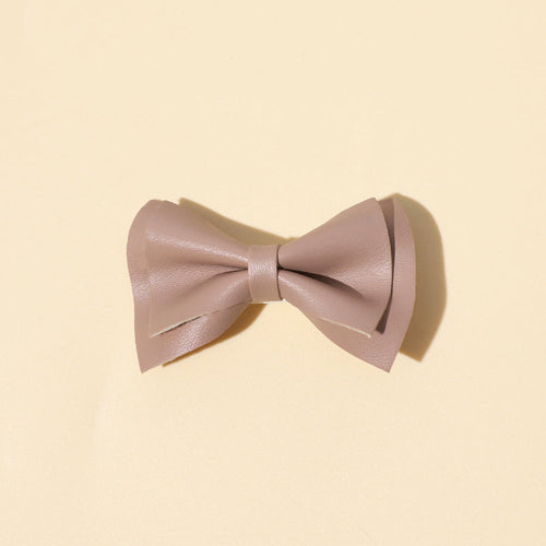 Girls Plain Solid Color Bow Tie Hair Clips Handmade Cloth Accessory