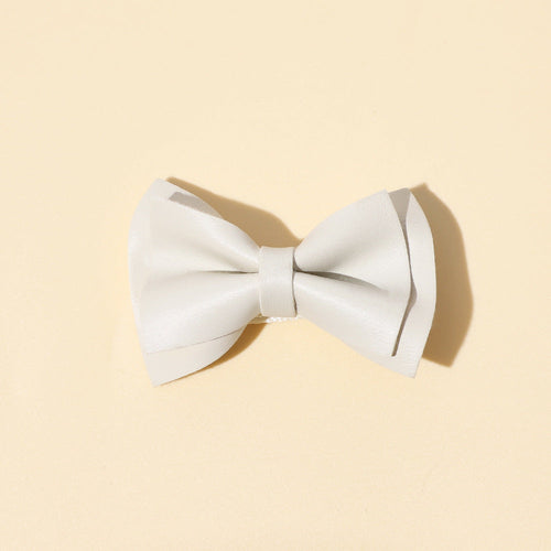 Girls Plain Solid Color Bow Tie Hair Clips Handmade Cloth Accessory